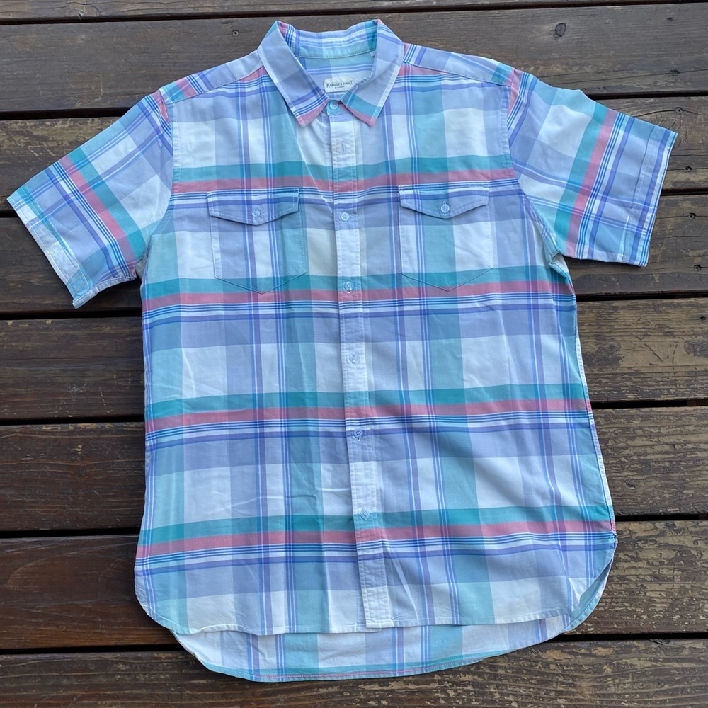 Bridge & burn plaid button down collar shirt